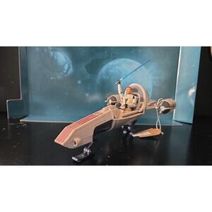 Star Wars Clone Wars Freeco Speeder & Obi-Wan Kenobi Loose